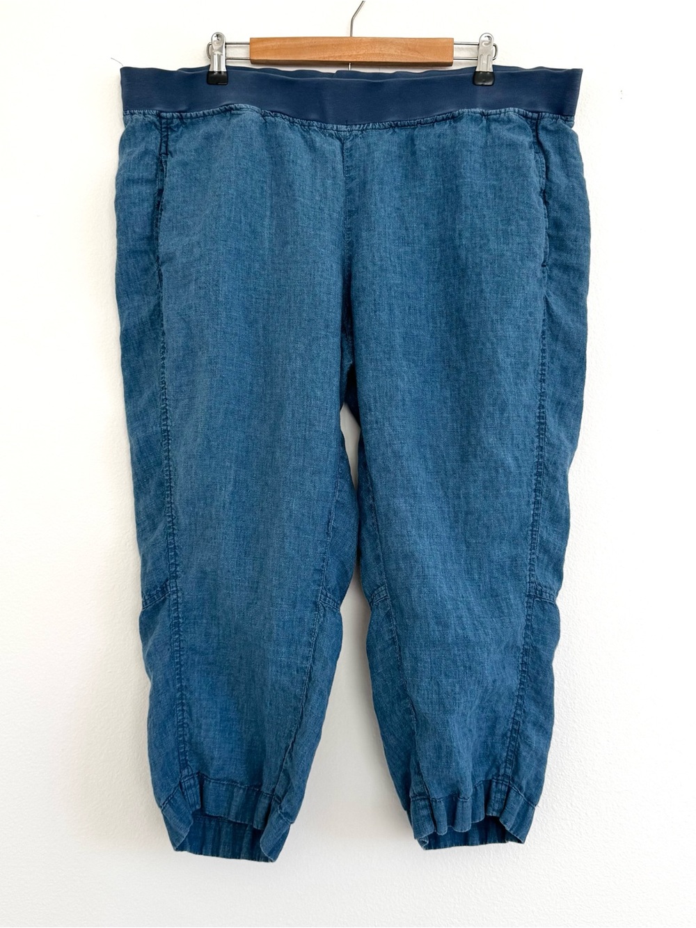Pure Jill Indigo Cropped Linen Pants